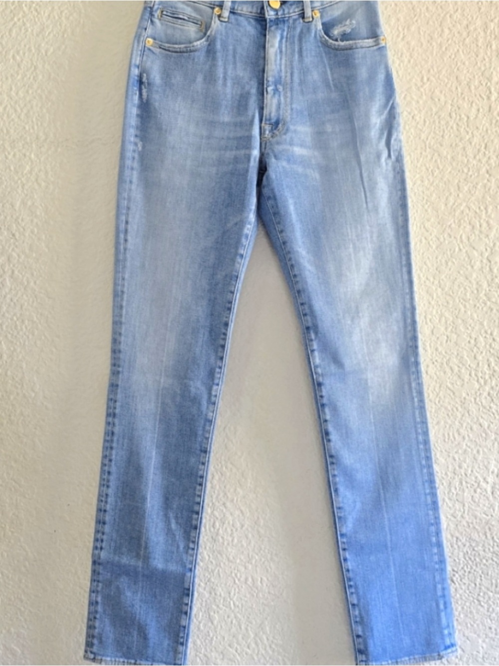 Golden Goose Light Blue Denim Jeans with Gold Button
